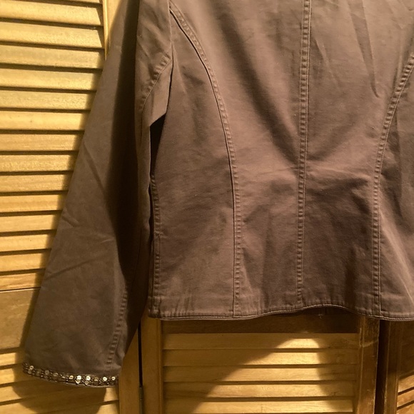 Apt. 9 Brown Jacket with Sequins Embellished Collar and Cuffs - Picture 16 of 16